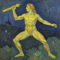 tonemapped personification of a deity by bill sienkiewicz, fauvism