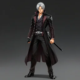 a full body shot of Dante from Devil May Cry by Tite Kubo, portrait,elegant, highly detailed, centered, digital drawing, artstation, concept art, smooth, sharp focus, manga