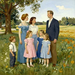 the adams family painted by norman rockwell