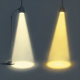 concept art illustrating the difference between shining light through and shining light on, digital illustration
