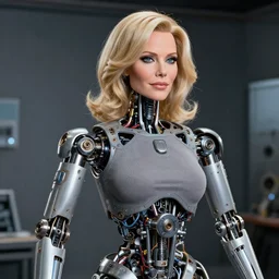animatronic Rosie O'Donnell, exposed mechanics, photo, Stan Winston studios, detailed, 4k