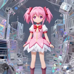the holographic external embodiment of a mixed media hellscape as portrayed in Madoka Magica except the entire thing was THROWN IN A BLENDER PIXELSORTING HYPERGLITCH POPSCAPE