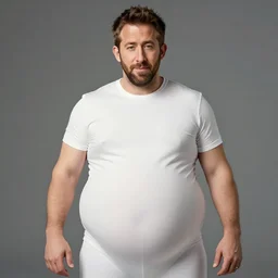 ryan reynolds wearing a fat suit, big belly, 4 k hd