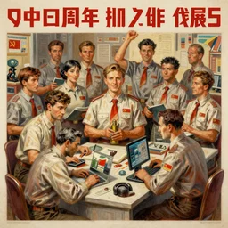 a detailed and complex, highly detailed, concept art, soviet propaganda poster depicting glorious office workers. painting by irakli toidze