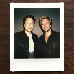 polaroid of elon musk and logan paul