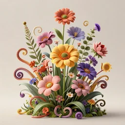 a beautiful amazing art of flora addict out of curl noise splines by tom Haugomat, Serena Malyon, Maxim Shirkov, Alex Pogrebniak and Robin Gundersen, Trending on artstation, featured on Behance, Vision of chaos, octane render.:1