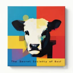 Memphis abstract minimal art, The Secret Society of Beef, inspired by Andy Warhol and Daft Punk
