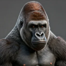 a gorilla with Steve Buscemi's face, 8k, ultra realistic, render