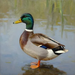 a duck on the prowl oil painting frank mason