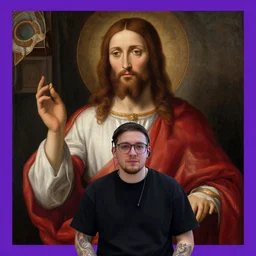 twitch streamer moistcrt1tikal depicted as Jesus, Renaissance painting