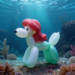 balloonanimals, under the sea, little mermaid, realistic, hd, dramatic lighting
