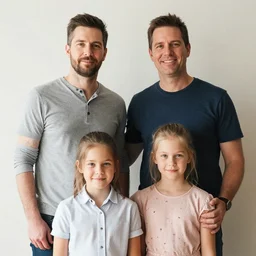 portrait of a family of 4 ⃣ : 👫 + 👦 + 👧 by mandy jurgens