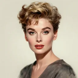 beautiful head and shoulders portrait of ava gardner, casual clothing, intricate, elegant, highly detailed, digital painting, beautiful highly detailed face, artstation, concept art, smooth, sharp, focus, illustration, art by artgerm and greg rutkowski and alphonse mucha