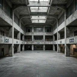an enormous spacious SCP (Secure. Contain. Protect) agency hall interior in brutalist restrained sovietpunk cold war aesthetics inspired by CIA FSB NSA KGB GRU, extremely high detail, photorealistic, eeriewave, brutalpunk, cinematic lighting, trending on ArtStationHQ, DSLR, Nikon