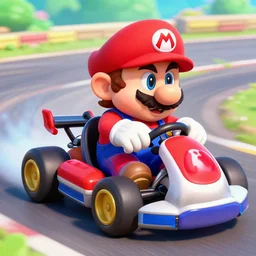 highly detailed art of mario kart