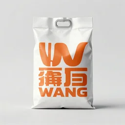 typographic logo for industrial plastic bag company called wang, chinese colors, trending on behance