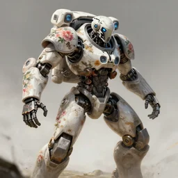 a warrior robot astronaut, floral! looks like a machine from horizon zero dawn, posing for a fight intricate, elegant, highly detailed, digital painting, establishing shot, an epic fantasy, artstation, concept art, smooth, sharp focus, illustration, art by artgerm and greg rutkowski, 8 k