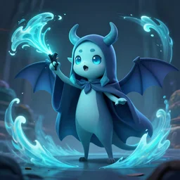 cyan cute spirit axie pet shouts like a banshee, acoustic waves, bat sonar, fantasy, style artstation, style greg rutkowsk, octane render, unreal engine 6, epic game graphics, fantasy, conceptual art, ray tracing