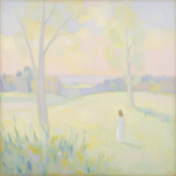 loose painting of a beautiful peaceful whimsical landscape, overexposed, pastel colors, influenced by art nouveau, by john duval and sargent