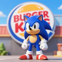 sonic outside of burger king with the burger king sign in the background