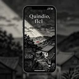 quindio, flcl syle, minimalist, japanese art, emo goth phone wallpaper