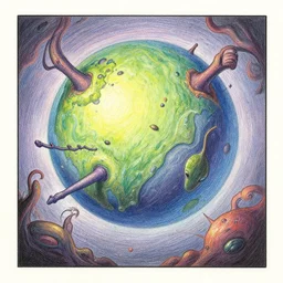 a beautiful illustration of a strange alien world by Janet fish | Daniel Merriam:.1 | Graphic Novel, Visual Novel, Colored Pencil, Comic Book:.2