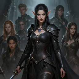 dark elf princess, highly detailed, d & d, fantasy, highly detailed, digital painting, trending on artstation, concept art, sharp focus, illustration, global illumination, ray tracing, realistic shaded, art by artgerm and greg rutkowski and fuji choko and viktoria gavrilenko and hoang lap