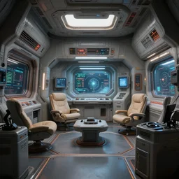 photorealism of room of a spacecraft hyper realistic sci - fi realistic, octane render, hyper realistic, ambient lighting,