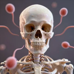 skull and spine, sperm cell