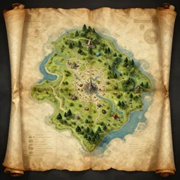 scroll map, fantasy