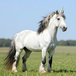 clydedale horse unicorn, animal photography
