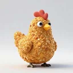 zeppelin in the shape of a chicken nugget, 3D render