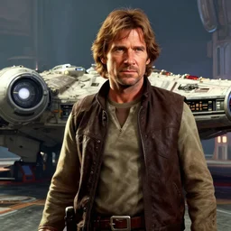 portrait of han solo on the millennium falcon, harrison ford,, star wars, gta v, hyper realistic, ambient lighting, concept art, intricate, hyper detailed, smooth, action, volumetric lighting, george lucas, ralph mcquarrie, octane