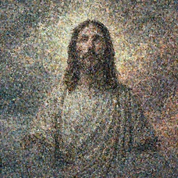 jesus standing between heaven and hell, highly detailed, highly detailed face, badass,