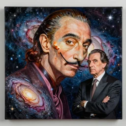 The masterpiece painting of the elon musky galaxy by salvia dali the second, salvador dali's much more talented painter cousin, 4k, ultra realistic