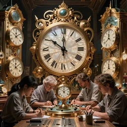 the atelier of clocks in the making, futurism, dan mumford, victo ngai, kilian eng, josan gonzalez