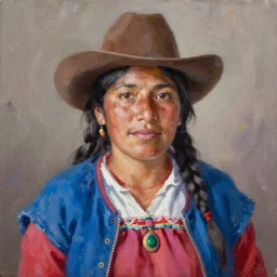 portrait of a bolivian woman ( 3 5 ) from bolivia in 2 0 2 1, an oil painting by ross tran and thomas kincade