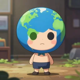chibi, anime portrait of earth - chan!!!, arts station, ( ( ( blurred ) ) ), high quality, cinematic!!! anatomically correct!!!