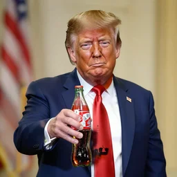 Donald Trump morphed into a bottle of soda