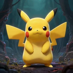 pikachu as cthulhu, photorealistic digital art, creepy, trending on artstation