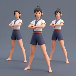 Japanese Showa idols 3D render, trening on art station