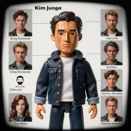 man with a wooden face, character sheet, concept design, contrast, hot toys, kim jung gi, greg rutkowski, zabrocki, karlkka, jayison devadas, trending on artstation, 8 k, ultra wide angle, pincushion lens effect