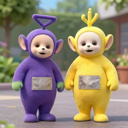 teletubbies photorealistic, high quality, detailed, 8k rendered