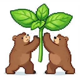 b is for basil assaulted by bears, pixel art, edward gorey