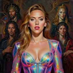 half body portrait, jessica alba scarlet johansson model in a dream neon reflecting suit, detailed, centered, intricate date painting background, digital painting, artstation, concept art, donato giancola, surrealistic, intricare face and body, joseph christian leyendecker, wlop, boris vallejo, moebius, breathtaking, 8 k resolution, extremely detailed, beautiful, hyperrealistic, beautiful face, octane render, cinematic lighting, dramatic lighting, masterpiece