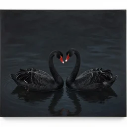 black swans melting together in the dark waters. by andrew wyeth, jenny saville and john dollman