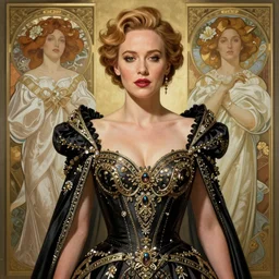 Gillian Anderson (1999) wearing epic haute couture by Alexander McQueen, extremely beautiful and proportionate face, in the aesthetic of mert and marcus,  masterpiece, intricate, elegant wardrobe, highly detailed, digital painting, artstation, concept art, smooth, sharp focus, illustration, art by artgerm and james jean and greg rutkowski and alphonse mucha