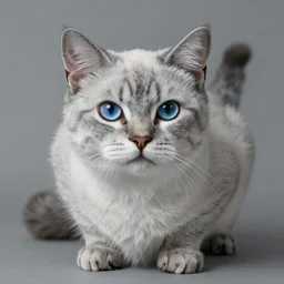 Ashfur from Warrior Cats, a light gray cat with dark specks, blue eyes!, classical realism, art by Kenne Gregoire and Paul Gustav Fischer