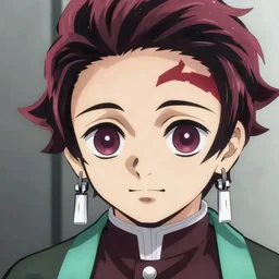 handsome guy in demon slayer art, anime style, 4k , detailed, detailed face, high quality, smooth, sharp focus, beautiful scene, face high detail, mask, red background, detailed clothes