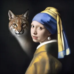 Lynx with a pearl earring by Johannes Vermeer